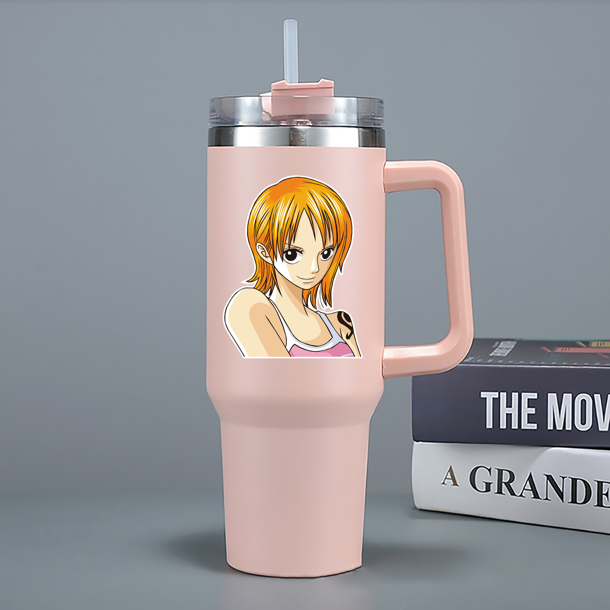ワンピース ナミ ONE PIECE Nami 1200mL車用タンブラー - クリスタルステッカー（プラスチックストロー付き）